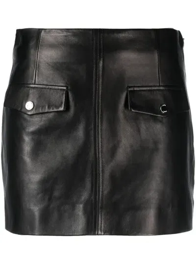 Drome Fitted Lambskin Miniskirt In Black