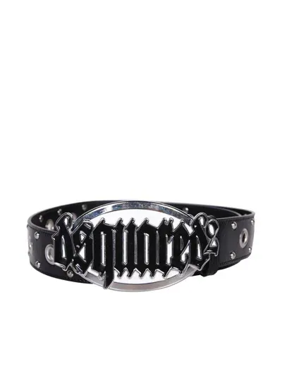 Dsquared2 Gothic Logo Buckled Belt In Nero