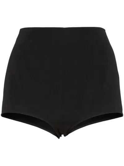 Dsquared2 High-waisted Wool Mini Shorts In Black