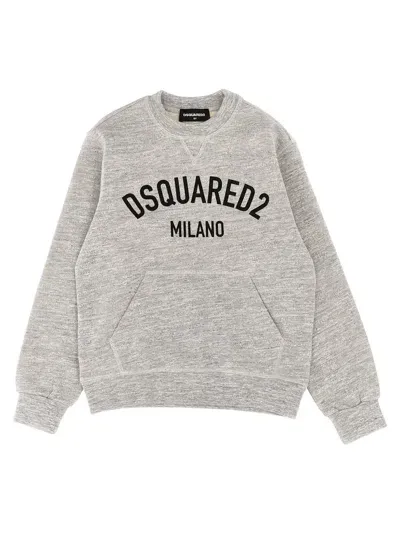 Dsquared2 Kids' Logo Print Sweatshirt In Grigio