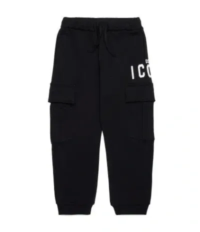 Dsquared2 Kids' Trousers With Print In Black