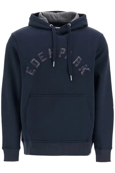 Eden Park Hooded Sweatshirt With Logo Patch In Blue