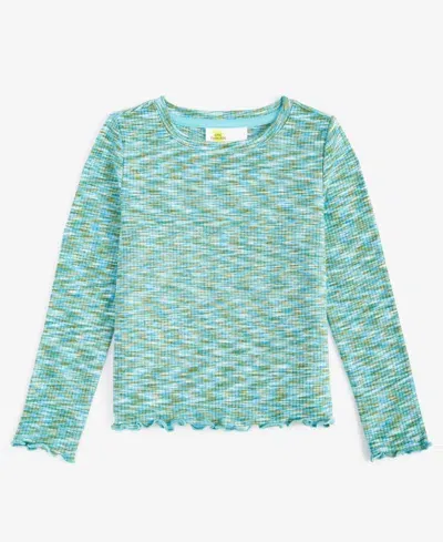 Epic Threads Babies' Toddler Girls Long-sleeve Space-dyed Ribbed T-shirt, Created For Macy's In Sea Serpent