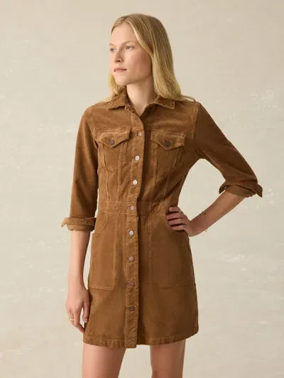 Faherty Softstretch Cord Michelle Dress In Cord Brown