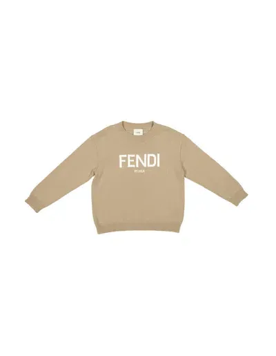 Fendi Kids' Beige Sweater With Logo In Brown