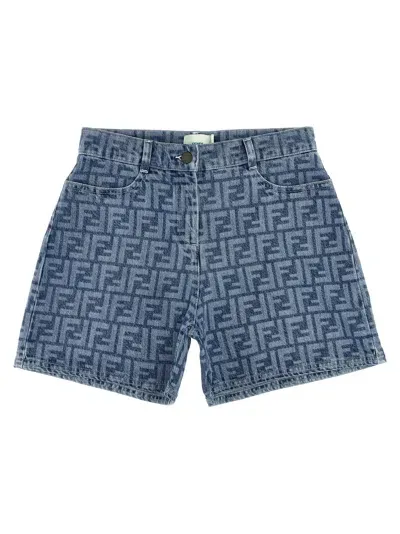 Fendi Kids' Ff Shorts In Blu