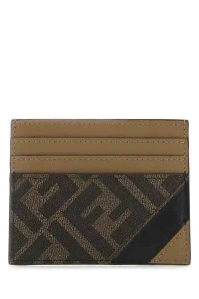 Fendi Printed Fabric Diagonal Card Holder