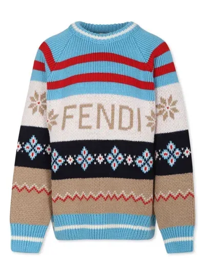 Fendi Kids' Pullover Apres Sk In Multicolor