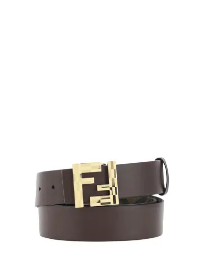 Fendi Reversible Belt In Ebano+tbmr+oro