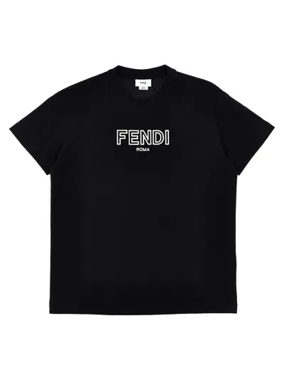 Fendi Kids'  Roma T-shirt In Black