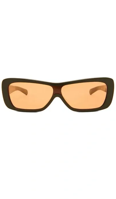 Flatlist X Veneda Carter Disco Sunglasses In Army Green & Solid Orange