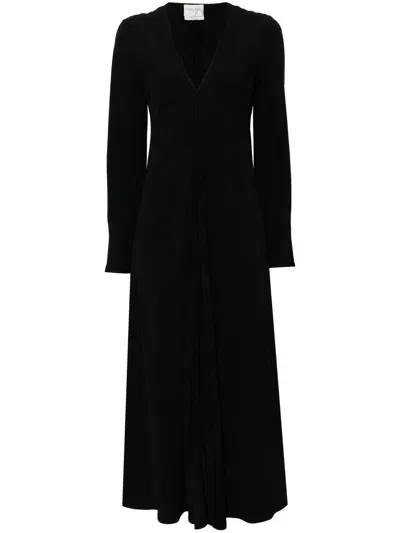 Forte Forte Crepe Long-sleeve Dress In Black