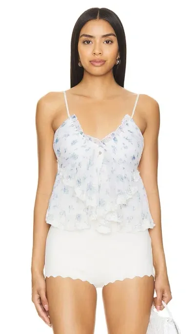 Free People Femme Fatale Printed Top In Ivory