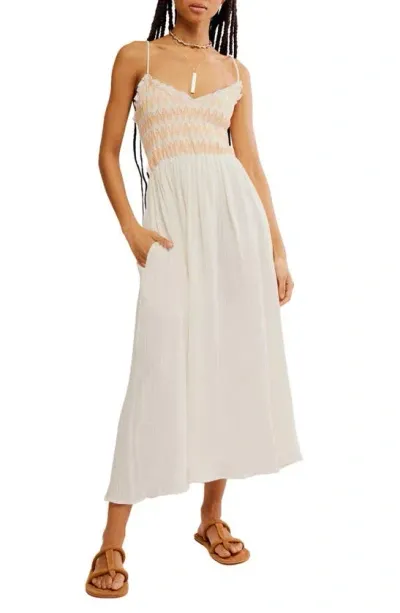 Free People Sweet Nothings Cotton Gauze Maxi Sundress In Beige