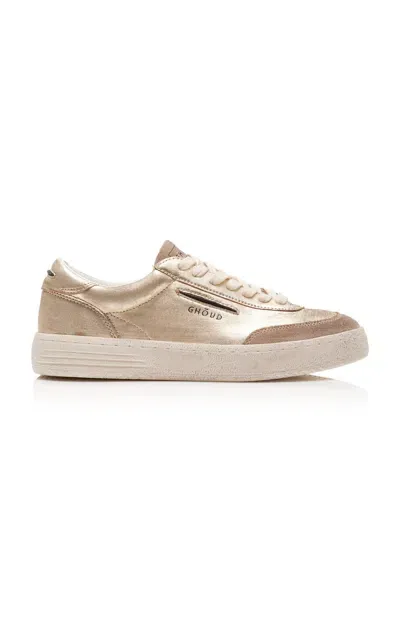 Ghoud Venice Lido Metallic Leather Sneakers In Gold