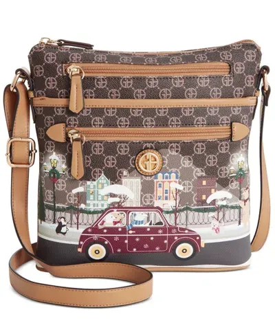 Giani Bernini Holiday Bears North South Crossbody, Created For Macy's In Bear Print