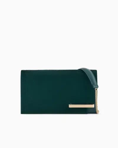 Giorgio Armani Ponyskin-look Leather Clutch Bag In Green