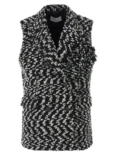 Giuseppe Di Morabito Double-breasted Boucle Vest Gilet In Black