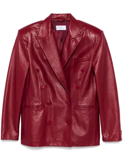 Giuseppe Di Morabito Leather Blazer In Red