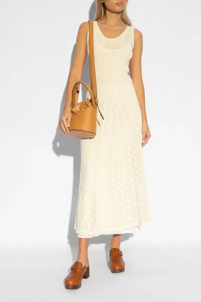 Golden Goose Openwork Dress In Cream