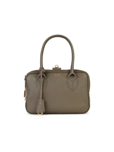 Golden Goose 'vita' Beige Leather Top Case In Green