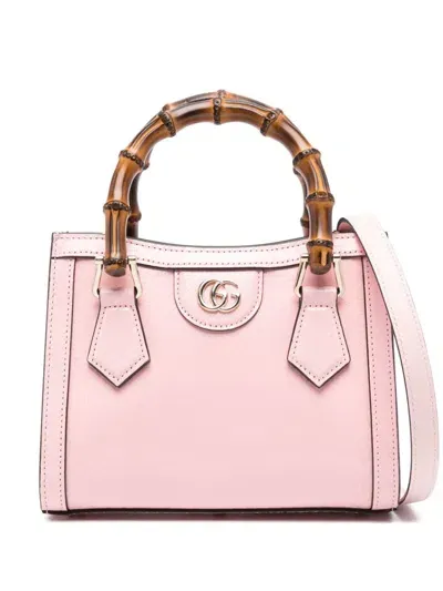 Gucci Small Diana Leather Tote Bag In Pink