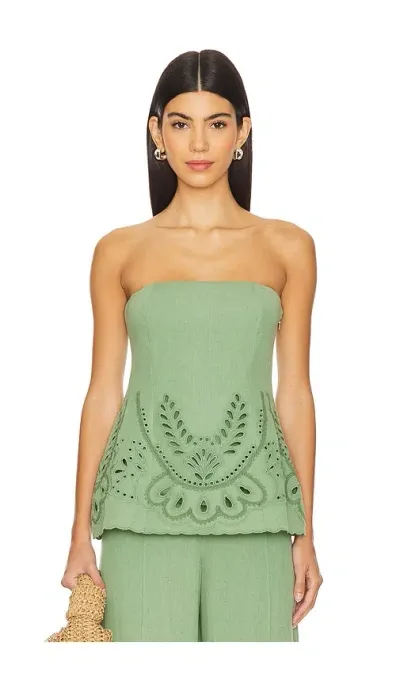 Hemant & Nandita Strapless Top In Green