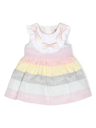 Hucklebones London Babies' Striped Rainbow-pattern Dress In Multicolour