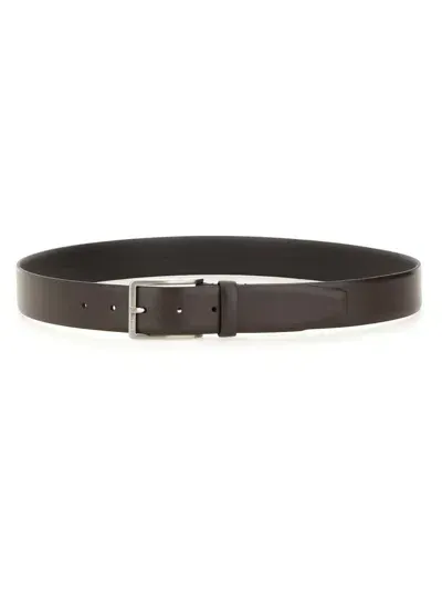 Hugo Boss Belt With Buckle In Brown