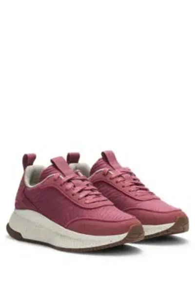 Hugo Boss Boss X Acbc Trainers With Speckled Effect In Light Pink