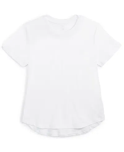 Id Ideology Kids' Big Girls Core Solid Short-sleeve T-shirt, Created For Macy's In Bright White