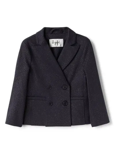 Il Gufo Kids' Glitter-detailing Blazer In Blue