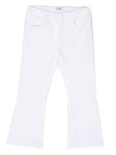 Il Gufo Kids' Two-pocket Cotton Flared Trousers In White