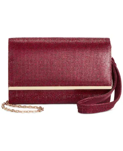 Inc International Concepts Caitlinn Microstone Mini Clutch Crossbody, Created For Macy's In Red