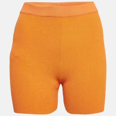 Pre-owned Jacquemus Orange Rib Knit Le Short Arancia Biker Shorts S