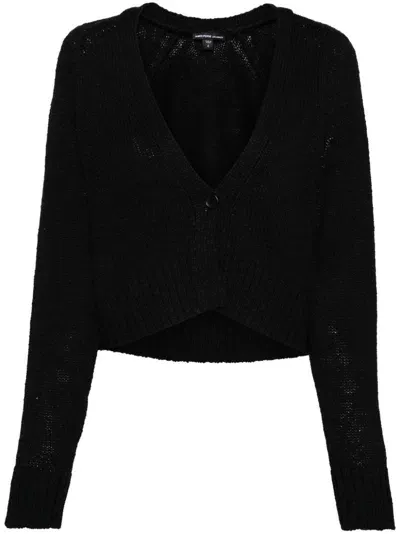 James Perse Klassischer Cropped-cardigan In Schwarz