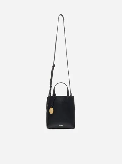 Jil Sander Bond Mini Leather Tote Bag In Black