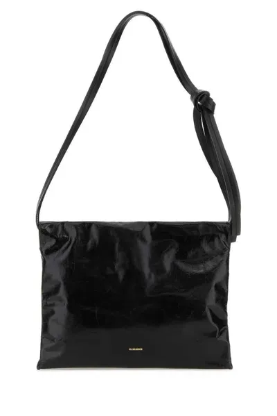 Jil Sander Cushion Small Shoulder Bag In Black