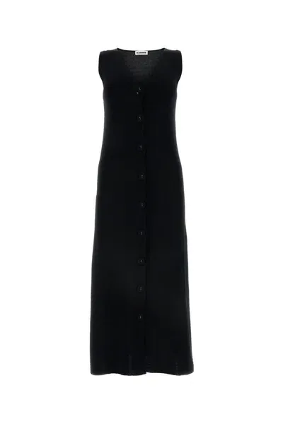 Jil Sander V-neck Knitted Midi Dress In Multicolor