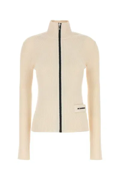 Jil Sander Ls Hn Zip Up Cardigan-30t Nd  Female In White