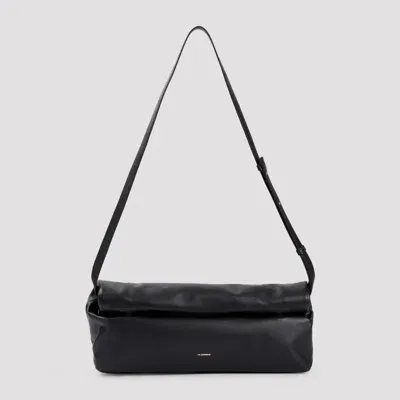 Jil Sander Rollup Medium Shoulder Bag In Black