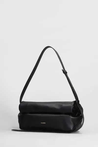 Jil Sander Rollup Shoulder Bag In Black