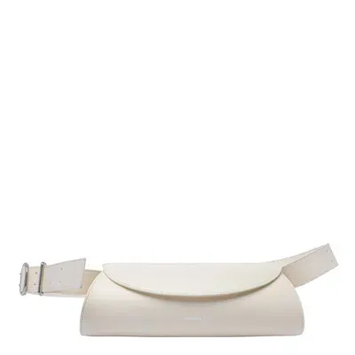 Jil Sander Small Cannolo Shoulder Bag In White