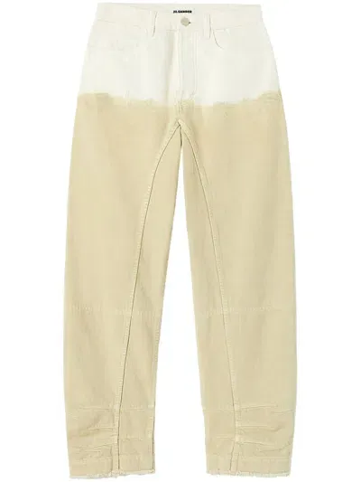 Jil Sander Two-tone Wide-leg Jeans In Neutrals