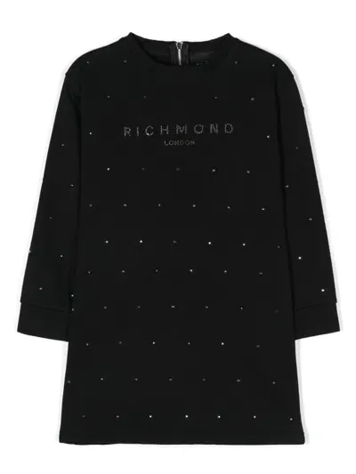 John Richmond Junior Kids' Logo-embellished Dress In Black