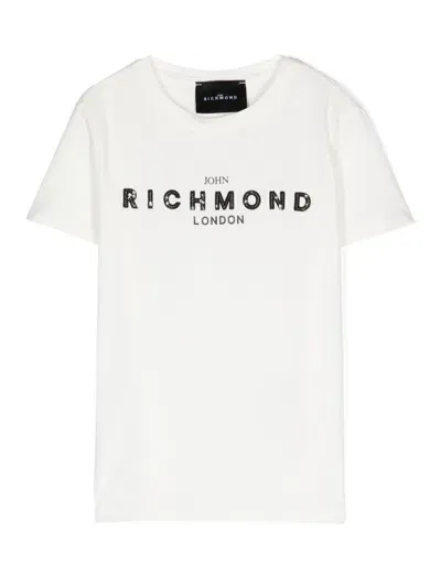 John Richmond Junior Kids' Sequin-embellished T-shirt In White