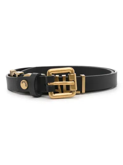 Just Cavalli Logo-lettering Leather Belt In Black