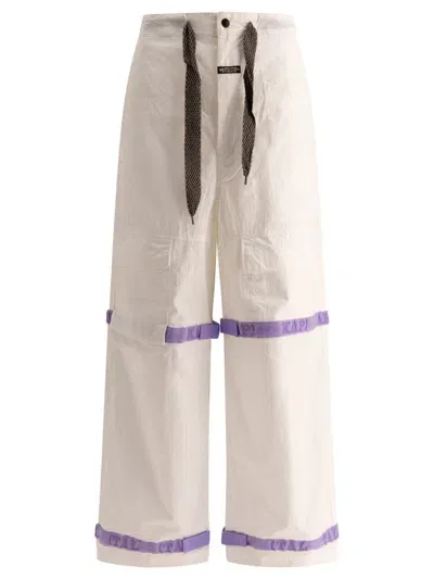 Kapital Ripstop Relaxed Fit Trousers For Men In White