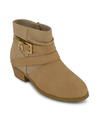 Kenneth Cole New York Little And Big Girls Ellen Zoey Western Ankle Boots In Tan