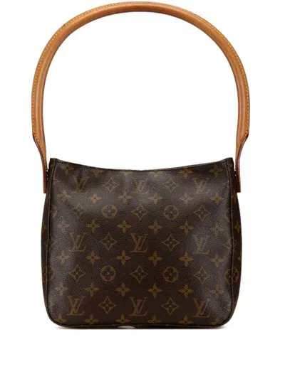 Pre-owned Louis Vuitton 2000 Monogram Looping Mm Shoulder Bag In Brown